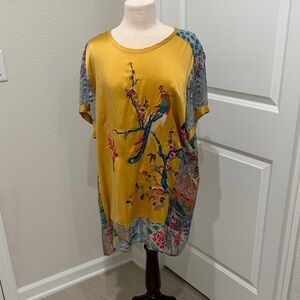 Johnny Was Multicolor Embroidered Blouse